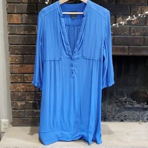 Anthropologie Maeve Blue Crepe Taryn Shift Dress